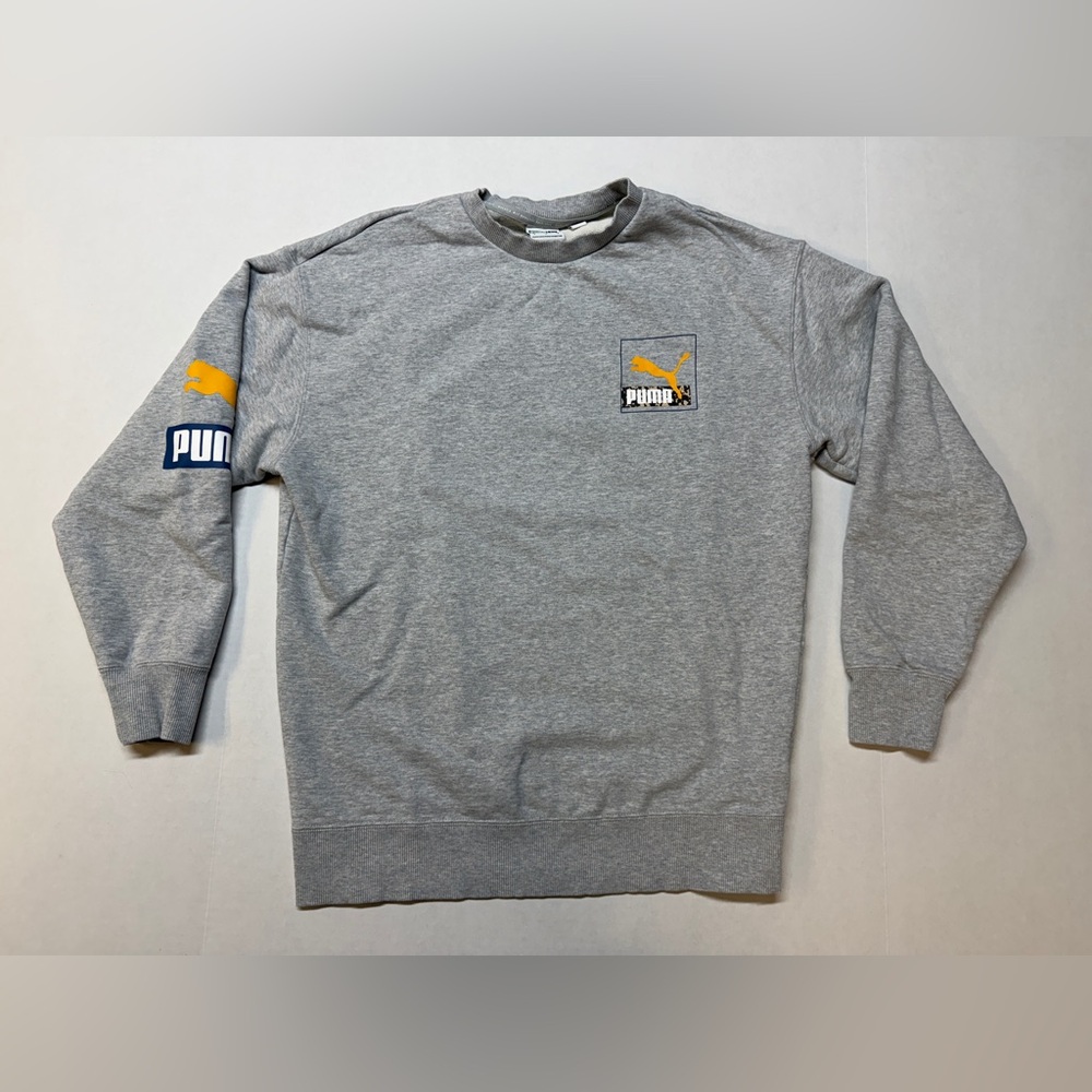 Puma Brand Love Men’s Small Grey Crewneck‎ Sweatshirt